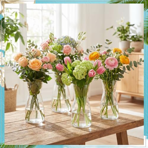 Thenshop 16 Pcs 8'' Tall Clear Glass Flower Vase for Bouquet, Clear - Image 6