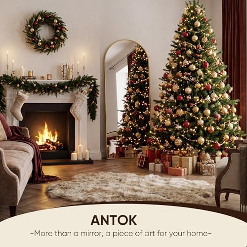 Antok 58" x19” Arched Full Length Mirror, Floor Mirror with Stand,Gold - Image 2
