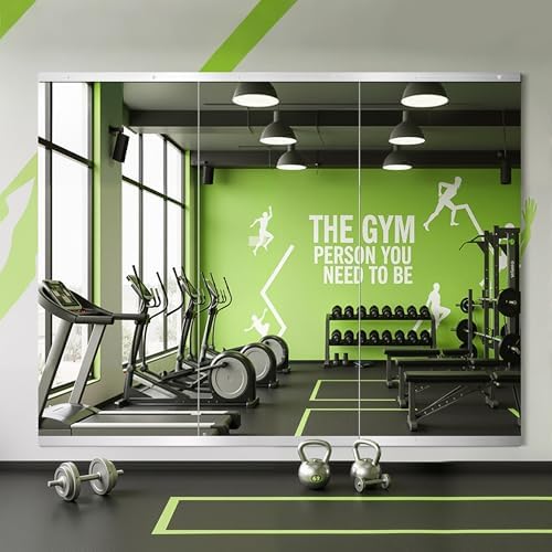 FICTOR Home Gym Mirror for Wall, 48"x24"x3 PCS Workout Mirrors for Home Gym by FICTOR