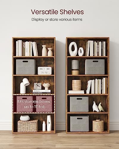 VASAGLE Set of 2 5-Tier Bookshelves, 23.6 Inches Wide - Image 5