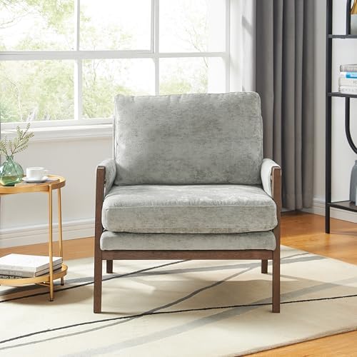 Roundhill Furniture Kelly Mid-Century Modern Accent Armchair, Gray - Image 4