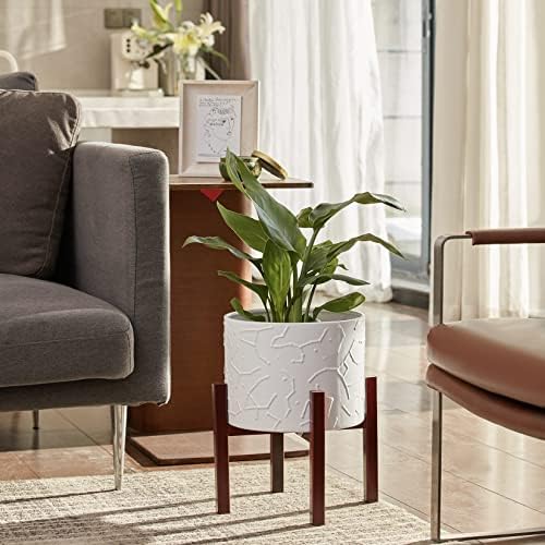 LA JOLIE MUSE Ceramic Pot for Plants, 10 Inch Indoor Planter with Stand - Image 2