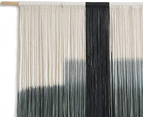 Macrame Wall Hanging Grey Dip Dye Large Boho Fiber Wall Art Decor 57"W*35"L - Image 6