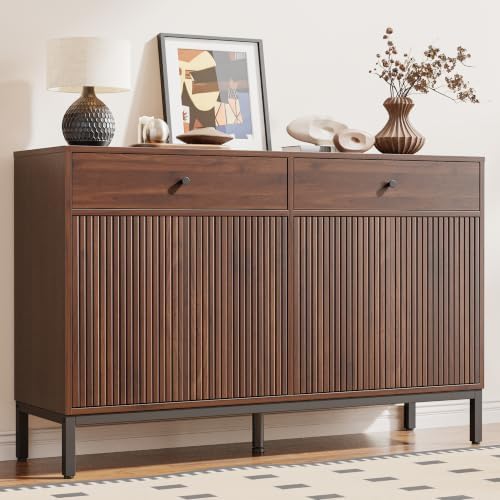 Mericonia Sideboard Buffet Cabinet Storage, Modern Wood Console Fluted Credenza by MERICONIA