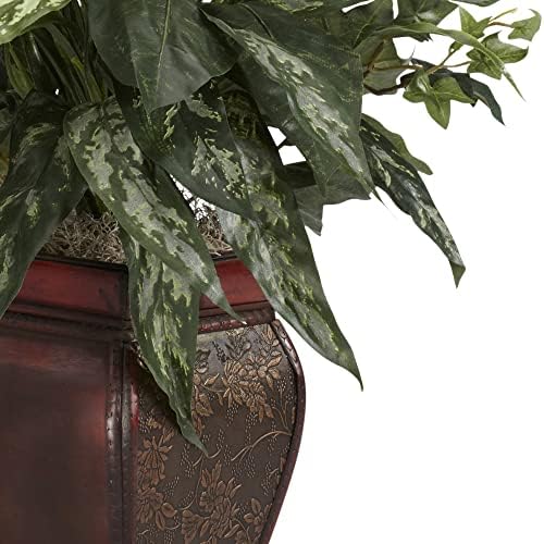 Nearly Natural 26 in Artificial Mixed Greens and Anthurium with Vase - Image 4