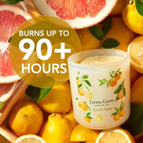 Sunlit Yuzu Beeswax Candle, Lemon & Grapefruit Essential Oils, 90+ Hr Burn - Image 2