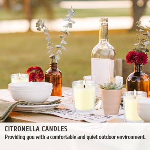 Set of 20 x 2.0 oz Votive Citronella Candles in Glass Cup Decorative Candle Yellow Citronella Tea Lights Indoor Outdoor Patio Scented Candles Bulk… - Image 6