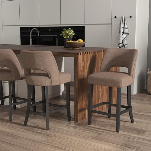 VKNOW Bar Stools Set of 6, 26" Upholstered Counter Height Bar Stools - Image 4
