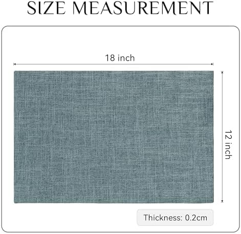 Softalker Faux Linen Cloth Placemats Set of 12-12 x 18 Inch, Light Blue - Image 6