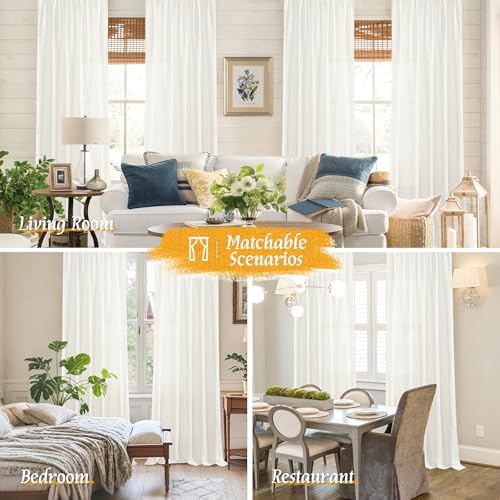 LAMIT Natural Linen Curtains 72 inch Length for Living Room, 2 Panels - Image 6