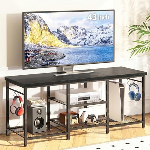 YGEOMER TV Stand for TVs Up to 50 Inch, Black by YGEOMER