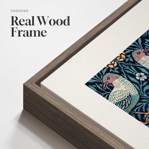 Framed William Morris Vintage Blue Canvas Wall Art for Living Room, 5 Piece - Image 6