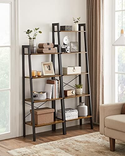 VASAGLE Ladder Shelf, Bookcase Book Shelf, Storage Shelves, 4-Tier, 22In - Image 2