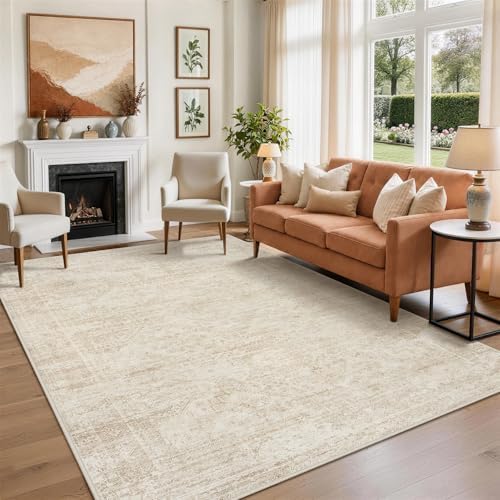 Aelenmu 8x10 Area Rugs for Living Room Washable Bedroom Dining Room Beige - Image 3