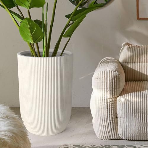 Oakrain 21" H Tall Planter White Large Indoor Outdoor Decorative Pot - Image 4