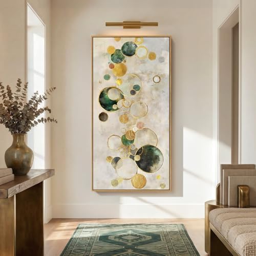 Large Framed Gold Abstract Wall Art for Living Room, Horizontal 30x60 In - Image 4