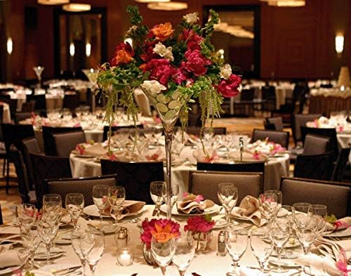 WGV Martini Glass Vase Bulk, Open 7", Height 20", Base 5", (Multiple Sizes Choices) Clear Wine Fruit Planter Floral Container, Wedding Centerpieces, Event Home Decor, 4 Pieces (VMG0720) - Image 4