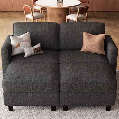Belffin 58.3" Modular Sectional Sofa 4 Seats Sleeper Sofa Washable Sectional Couches for Living Room Comfy Couches with Storage Seat Couch Sofas with Chaise,Dark Grey by Belffin