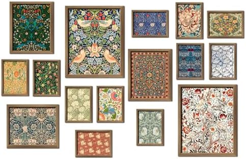 ANERZA 16 PCS William Morris Wall Art Decor, Floral Wall Prints for Bedroom, Vintage Artwork Posters for Room Aesthetic, Wall Collage Kit Pictures for Living Room, Colorful Dorm Gallery Home Decor by Unknown