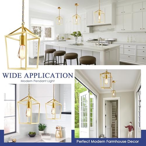 Sheetea 2 Pack Pendant Lights Kitchen Island, Modern Gold Light Fixtures - Image 7