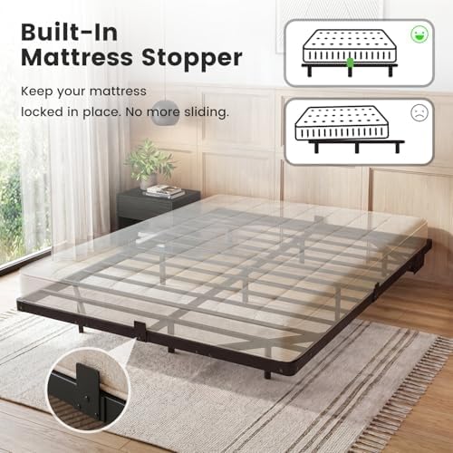 Liians Queen Floating Bed Frame with Smart LED Lights, USB Charging Station - Image 6
