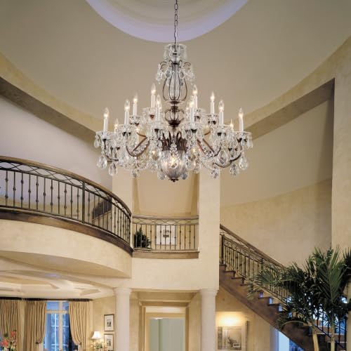 Vintage Large Brown Crystal Chandelier, 18‑Light Candelabra Pendant Ceiling Light Fixture, Maria Theresa Dining Room Chandelier for Foyer Entrance Staircase Lobby Banquet Hall - Image 3