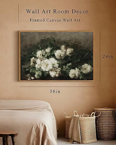 InSimSea Framed Canvas Wall Art Vintage Decor, Home Decor Vintage Flowers Modern Farmhouse Decor, Canvas Wall Art for Living Room, French Country Decor Wall Prints, 24"x36" - Image 5