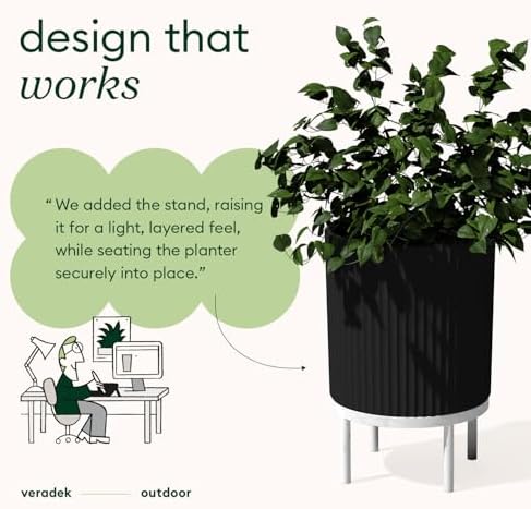 Veradek Demi Series Raised Planter - Round Planter with Stand - Image 5