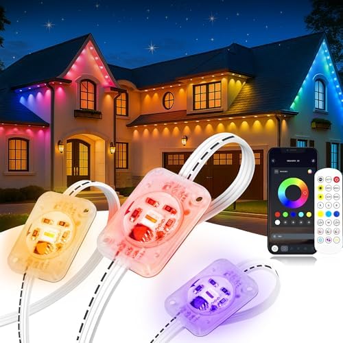 100FT Smart Permanent Outdoor Lights RGB&IC with App/Remote Control by BSGlobal