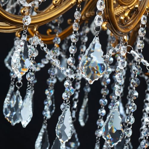Crystal Chandelier Antique Gold Chandelier Dining Room 23" - Image 3