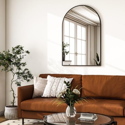 HARRITPURE Arched Wall Mirror 30"x40" Black Arch Bathroom Vanity Mirror - Image 7