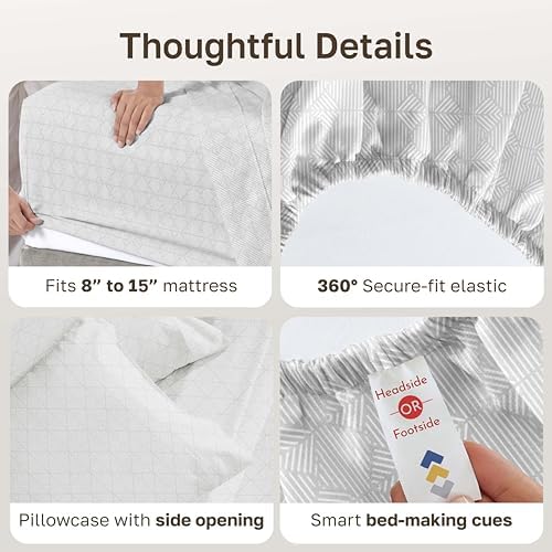 California Design Den Soft 100% Cotton Twin Size Bed Sheet Set, 3 Pcs - Image 5