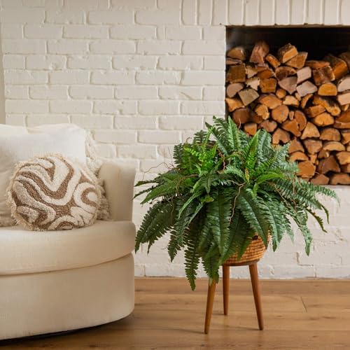 Nearly Natural 40 in Artificial Boston Fern Indoor Plant (Set of 2) - Image 4