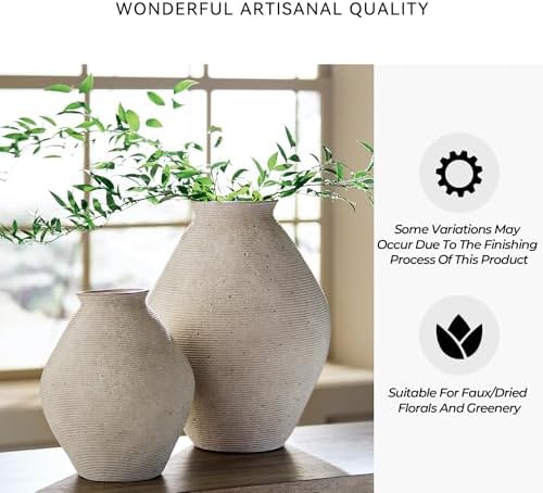 Signature Design by Ashley Hannela 17" Tall Large Rustic Polyresin Vase - Image 4