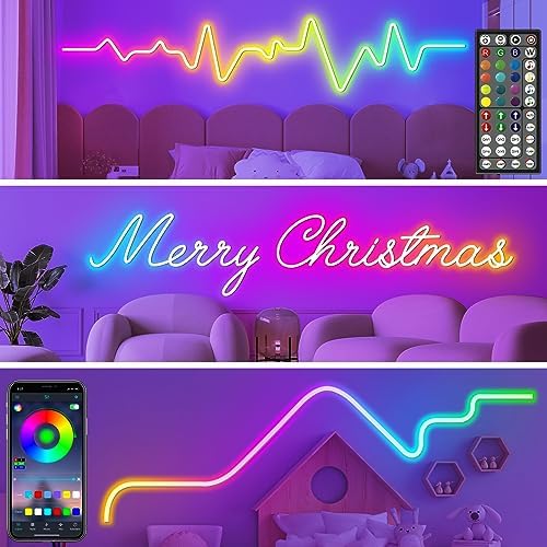 AILBTON 150Ft Neon Rope Lights,Flexible Led Rope Lights Control with App/Remote,Multiple Modes Music Sync Gaming RGB Led Neon Lights for Bedroom Outdoor - Image 4