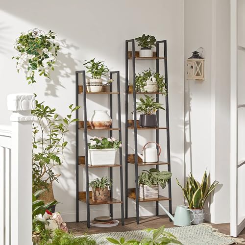 VASAGLE Bookshelf, 5-Tier Narrow Bookcase, Ladder Shelf - Image 4