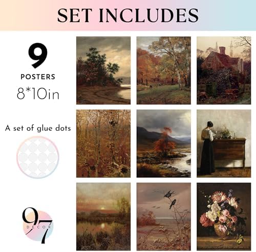 97 Decor Vintage Fall Wall Art, 9 Pcs Farmhouse Prints, 8x10 Unframed - Image 2