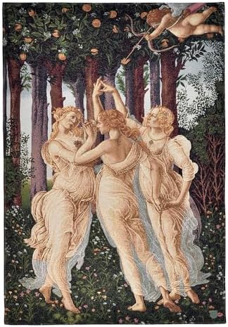 AureoMadis Jacquard Woven Tapestry Wall Hanging, Botticelli Three Graces (Primavera), Vintage Renaissance Medieval Home Decor, 28.5x42 inch, Fully Lined with Dual Rod Pockets (Yellow：Three Graces-with lining) - Image 7