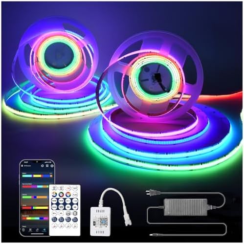 WS2811 Smart IC RGB COB LED Strip Light, 32.8FT (2 Roll 16.4FT), 12mm Width by INDARUN