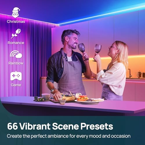 Linkind LED Strip Lights RGB 25ft, Smart Light Strip Work with Alexa and Google Home, App Control Music Sync Segmented Color Changing Led Lights for Bedroom Kitchen - Image 5