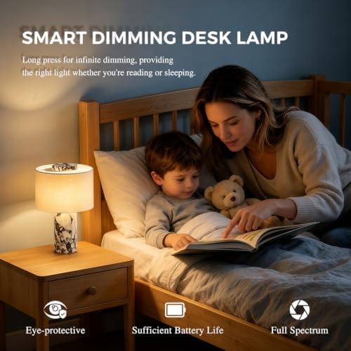 Marble Table Lamp, Rechargeable Cordless Table Lamps - Image 6