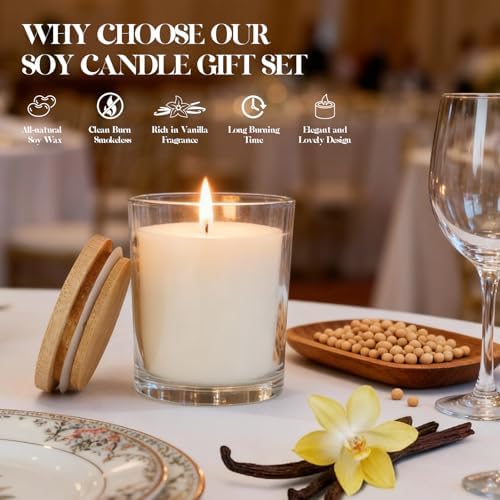 12 PCS 6oz Vanilla Scented Candles Set, Creamy Soy Wax Candles | Warm & Cozy Home Fragrance, Bulk Gift Box for Wedding, Holiday, Party Favors and Decor - Image 2