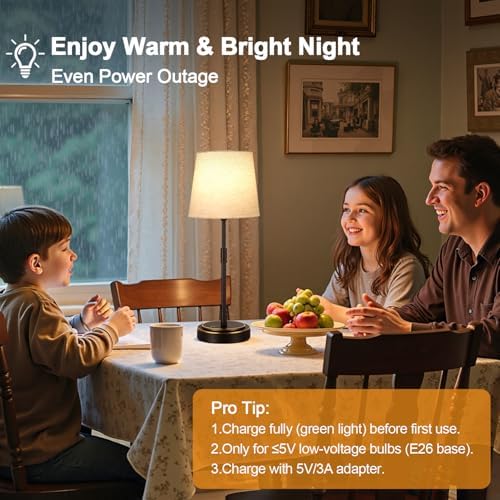Cordless Table Lamps Set of 2 – Battery Operated Lamp with 7500mAh Rechargeable Battery, Stepless Dimmable Oil-Rubbed Bronze Lamp, Wireless Lamps for Dining Room, Nightstand & Patio (Bulbs Included) - Image 6
