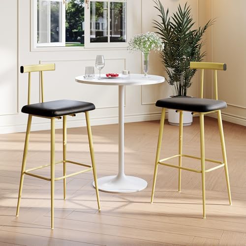 Kitchen Bar Stools set of 2,Stool Kitchen Counter,Gold Counter Height Stool - Image 3