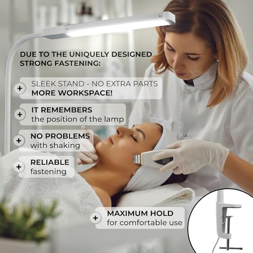 LK LISA KON LED Desk Lamps for Home Office, Eye-Caring Desk Light, Economic Nail Lamp for Desk, Dimmable Table Lamp, Reading lamp with Strong Fastening and Clamp - Image 2