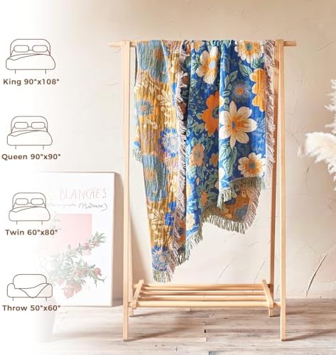 LUTBM Boho Throw Blanket for Bed 60"x80", All Season Cotton Couch Blankets - Image 6