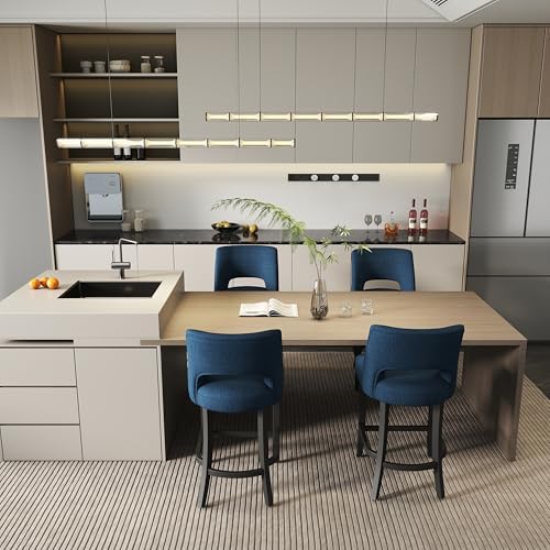 VKNOW Bar Stools Set of 4, 26" Upholstered Counter Height Bar Stools - Image 6