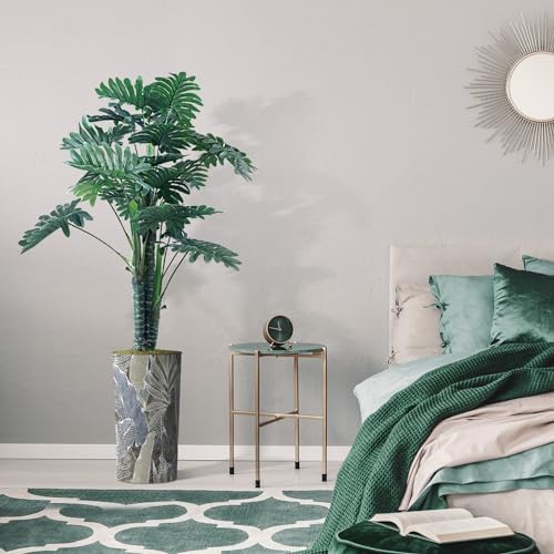 Artificial Tree in Modern Planter, Fake Philodendron Tree Silk Tree for Indoor and Outdoor Home Decoration - 70" Overall Tall (Plant Pot Plus Tree) - Image 5