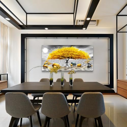 Wall decorations for living room Canvas Wall Art for bedroom Abstract wall decor Black and white Canvas Art Yellow tree paintings bathroom Home Decoration Hang Pictures Office large Wall Artworks - Image 6