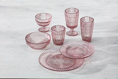 Fortessa Archie Glass Drinkware, Double Old Fashioned (Set of 6), 12.5 Ounce, Pink - Image 5